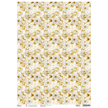Papel de Arroz Rosas Blancas A3