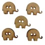 Conjunto 5 Botones Elefante 3,2x2,5cm