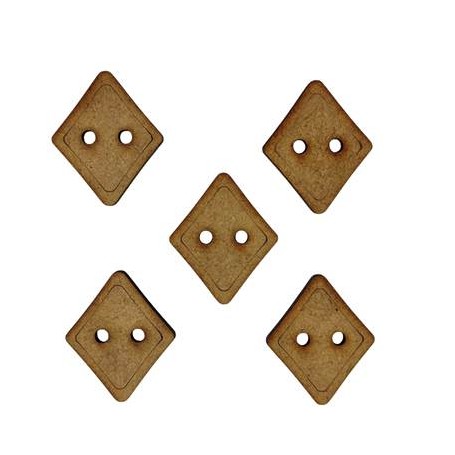 Conjunto 5 Botones Rombo Grabado 2,7x3,2cm