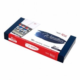 ROSA GALLERY Caja Metal 21 Godets Acuarela "Classic"