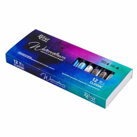 ROSA GALLERY Caja 12 Tubos Acuarela "Classic" 10ml.