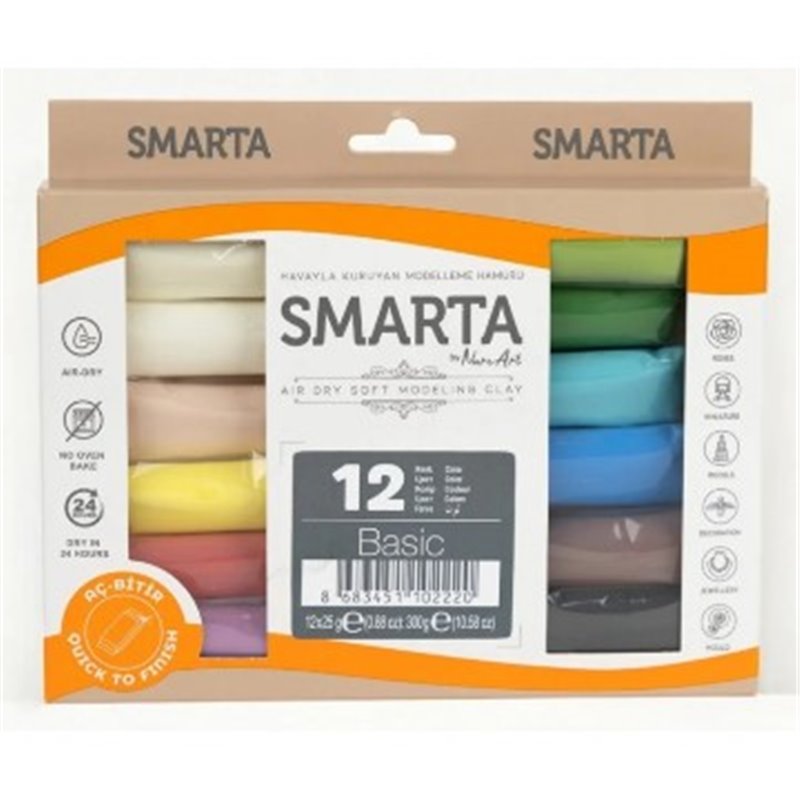 SET BASIC Smarta 12 colores de 25gr. 6 colores. Artesanías Montejo.