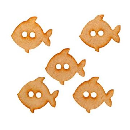 Conjunto 5 Botones Peces 3x3,3cm.