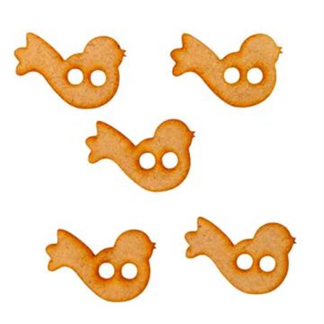Conjunto 5 Botones Pájaro 3,2x2cm.
