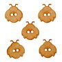 Conjunto 5 Botones Mariquitas 3x2,8cm.