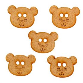 Conjunto 5 Botones Oso 3x2,5cm.