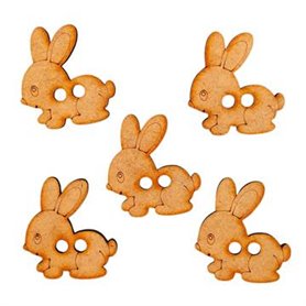 Conjunto 5 Botones Conejo 3x3,3cm.