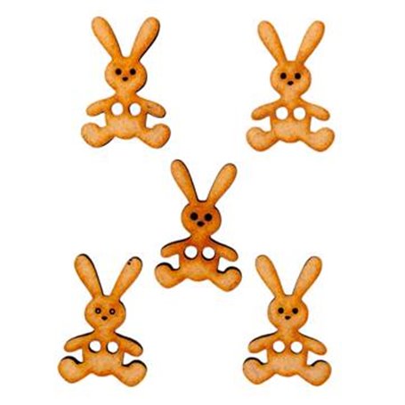 Conjunto 5 Botones Conejo Toy 3x2cm.