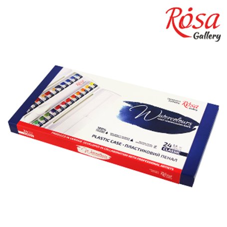 ROSA GALLERY Caja Plástico 24 Godets Acuarela "Classic"