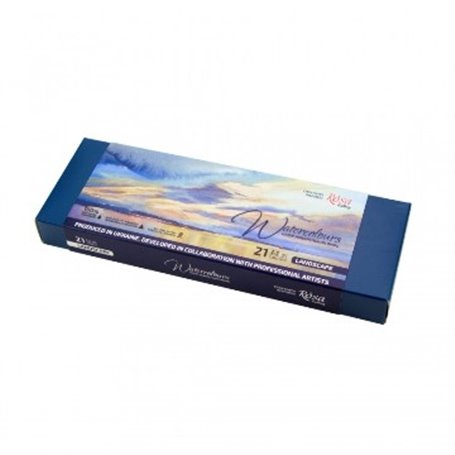 ROSA GALLERY Caja Metal 21 Godets Acuarela "Landscape" 