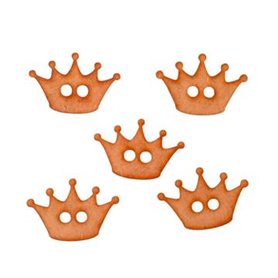 Conjunto 5 Botones Coronas 5 puntas. 3,3x2,2cm.