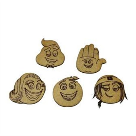 Siluetas Emoticonos Redondos 5cm Alto.