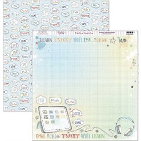 Papel scrapbooking Dayka "Tablet Con Bocadillos" 30,5x31,5 cm