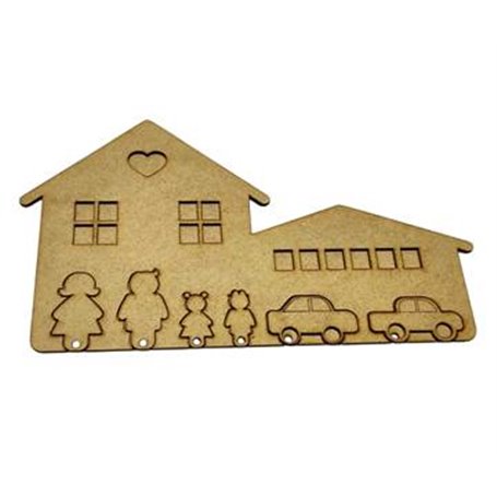 Cuelga llaves Familia-Coches DM. 30x18cm.