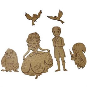 Conjunto Siluetas DM Principe y Princesas Altura 20cm.