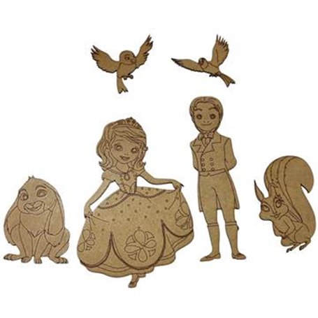 Conjunto Siluetas DM Principe y Princesas Altura 20cm.