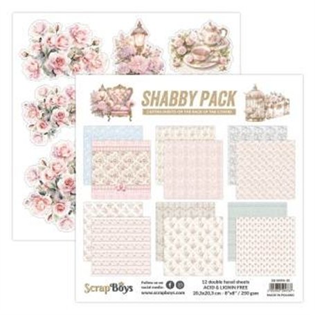 Colección Scrap "Shabby Pack" 20x20 cm. 12 pap.
