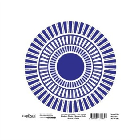Papel Arroz CADENCE Modern Ethnic Round Blue 30x30cm
