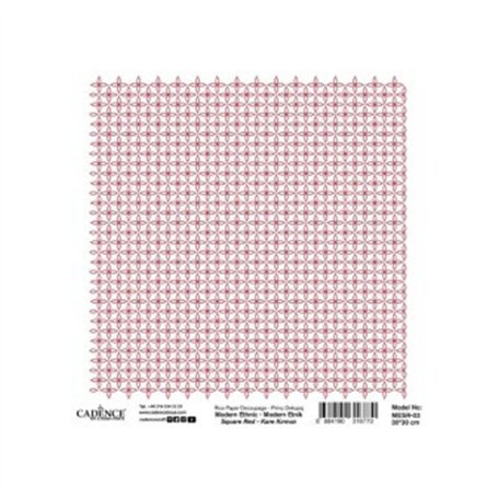Papel Arroz CADENCE Modern Ethnic Red 30x30cm