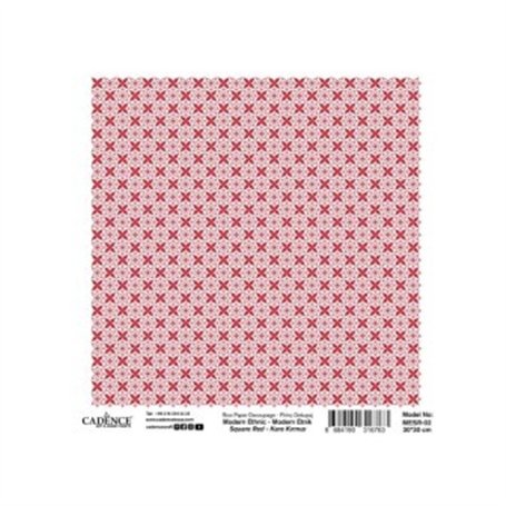 Papel Arroz CADENCE Modern Ethnic Red 02 30x30cm