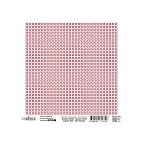 Papel Arroz CADENCE Modern Ethnic Red 01 30x30cm