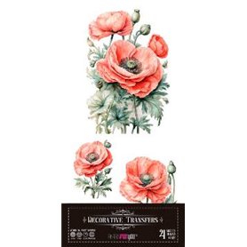 Decorative Transfers Poppy 15x30cm. 4 Hojas.
