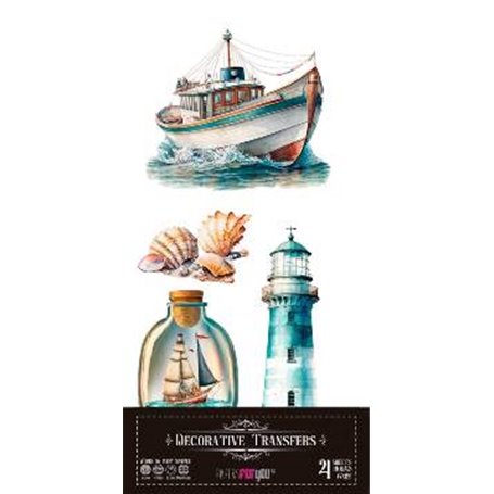 Decorative Transfers Maritim 15x30cm. 4 Hojas.