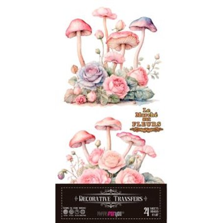 Decorative Transfers Blushrooms 15x30cm. 4 Hojas.
