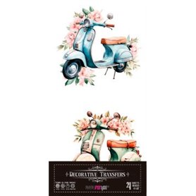Decorative Transfers Scooter 15x30cm. 4 Hojas.