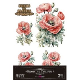 Decorative Transfers Poppy 20x30cm. 3 Hojas.