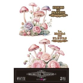 Decorative Transfers Blushrooms 20x30cm. 3 Hojas.