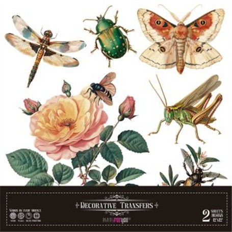 Decorative Transfers Bugs 30x30cm. 2 Hojas.