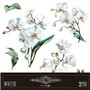 Decorative Transfers White Orchid 30x30cm. 2 Hojas.
