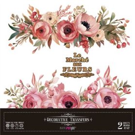 Decorative Transfers Pinky Roses 30x30cm. 2 Hojas.