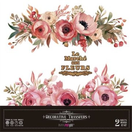 Decorative Transfers Pinky Roses 30x30cm. 2 Hojas.