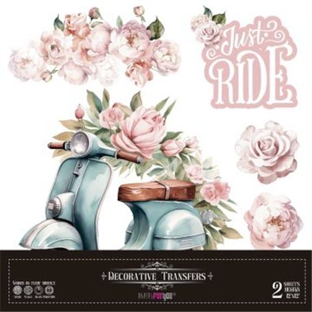 Decorative Transfers Scooter 30x30cm. 2 Hojas.