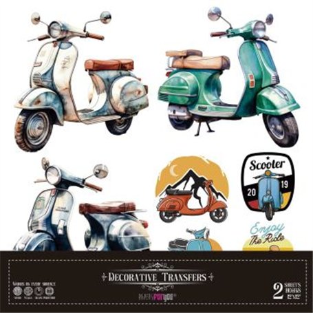 Decorative Transfers Scooter II 30x30cm. 2 Hojas.