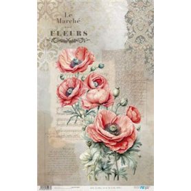 Papel De Arroz " La Vie En Fleurs Poppy I"  54x33cm