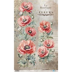 Papel De Arroz " La Vie En Fleurs Poppy II"  54x33cm