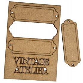 3 Carteles DM Vintage Atelier 12x4cm