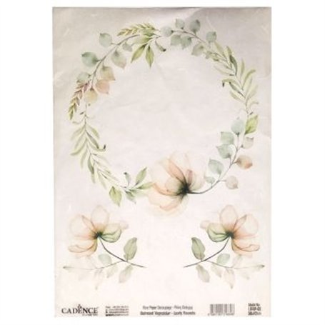 Papel Arroz CADENCE Leafy Rounds 02-1 30x42cm