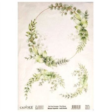Papel Arroz CADENCE Leafy Rounds 03-1 30x42cm