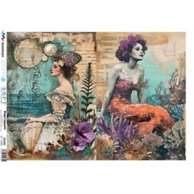 PAPEL DE ARROZ JAPONES Criaturas Marinas A3 30x41cm