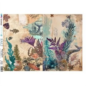 PAPEL DE ARROZ JAPONES Criaturas Marinas A3 30x41cm