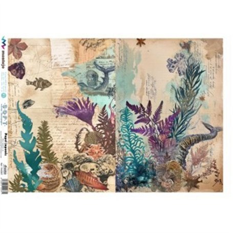 PAPEL DE ARROZ JAPONES Criaturas Marinas A3 30x41cm