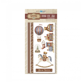 Rub On 3D Transfers "Santa’s Workshop" 12x25cm.