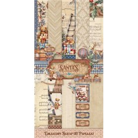 Colección Scrap  "Santa’s Workshop" 15x30cm. 10 Pap