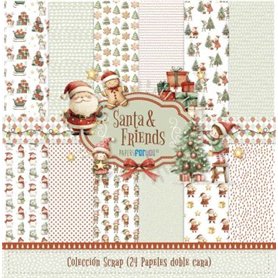 Colección Scrap  "Santa & Friends" 20x20cm. 24 Pap