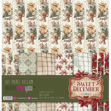 Colección Vellum "Sweet December" 30x30cm. 6 Pap