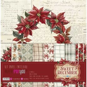 Colección Papel Tela Scrap "Sweet December" 30x30cm.